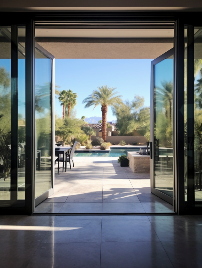 We offer glass doors in a variety of sizes, with wood or aluminum frames.